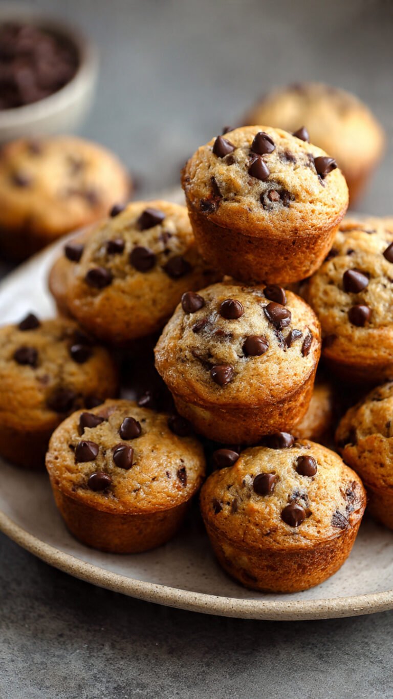 Mini Banana Muffins with Chocolate Chips