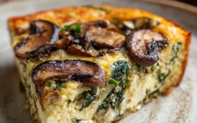 Spinach and Feta Breakfast Bowl Recipes: Crustless Mushroom Quiche