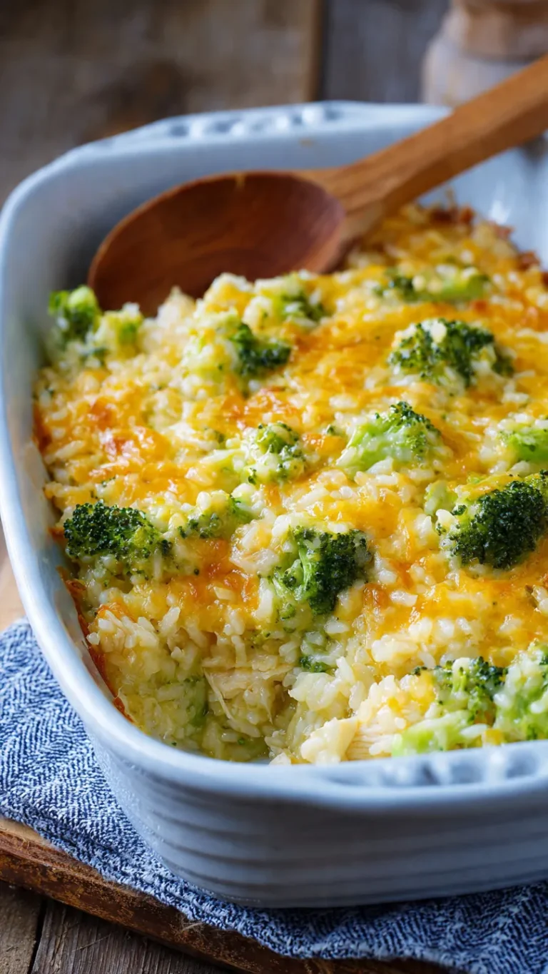 Broccoli Rice Chicken & Cheese Casserole