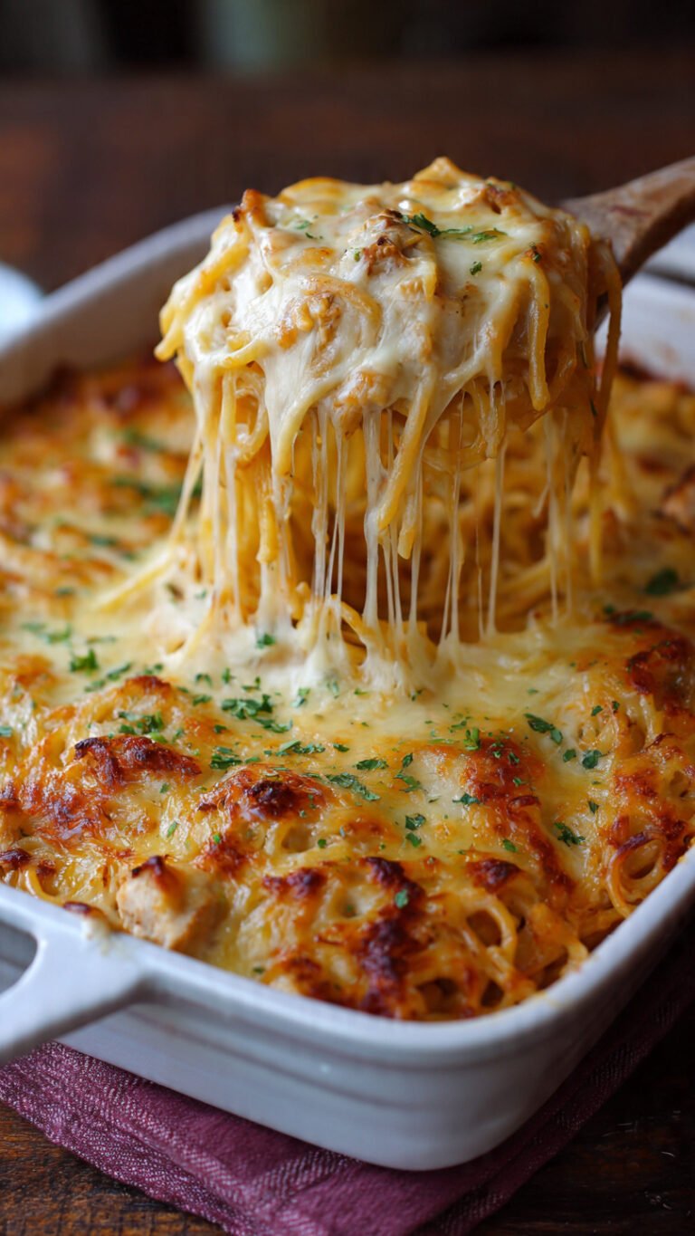 Cheesy Chicken Spaghetti Bake