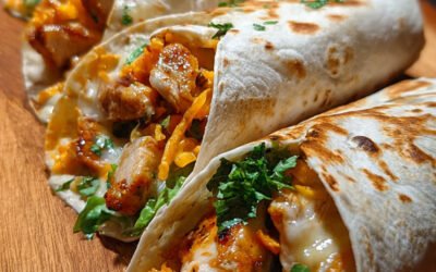 Cheesy Garlic Chicken Wraps