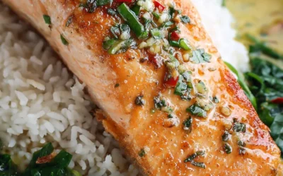 Coconut Curry Salmon with Garlic Butter Delight