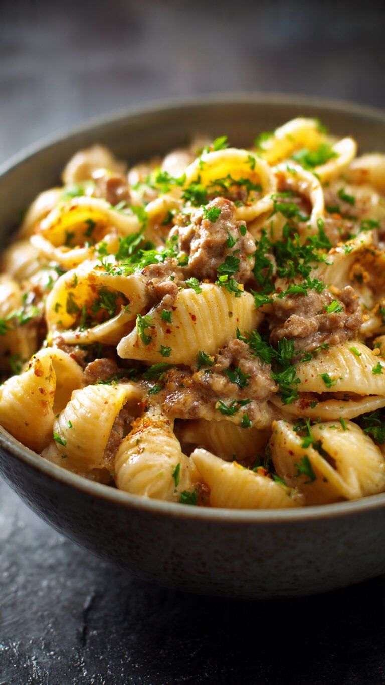 Creamy Beef and Shells