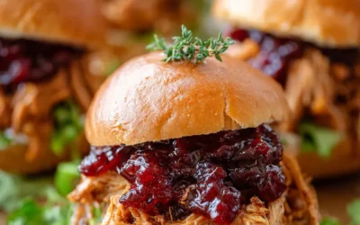 Crockpot Cranberry BBQ Turkey Sliders