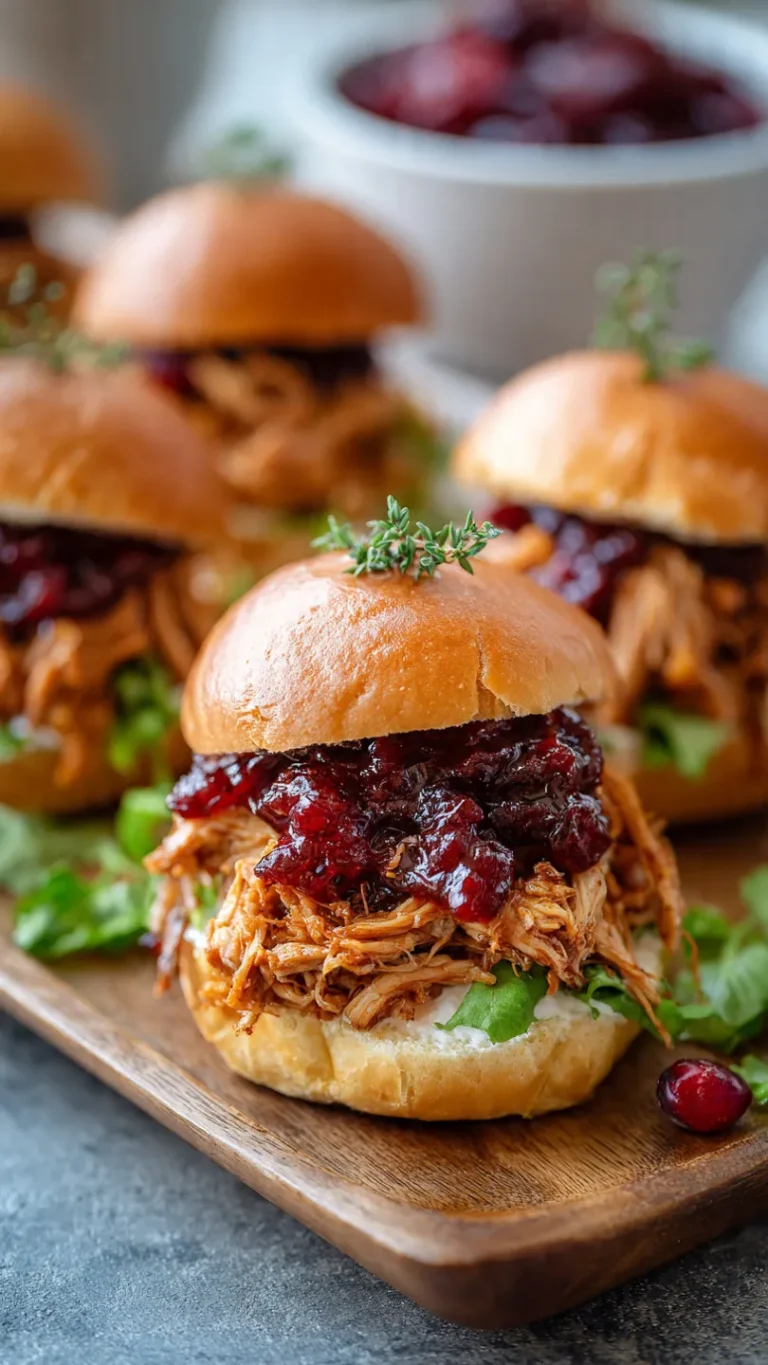 Crockpot Cranberry BBQ Turkey Sliders