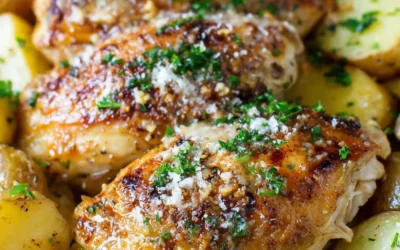 Crockpot Garlic Parmesan Chicken & Potatoes