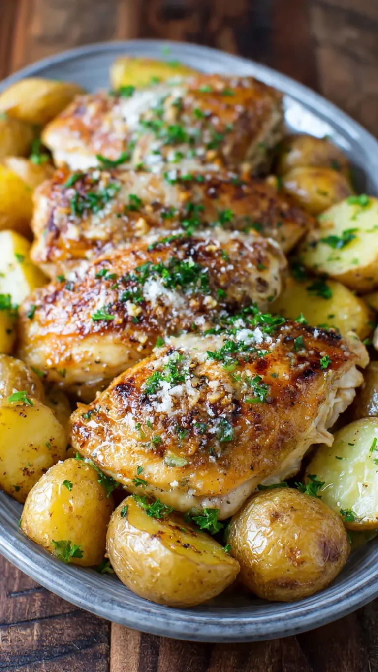 Crockpot Garlic Parmesan Chicken & Potatoes