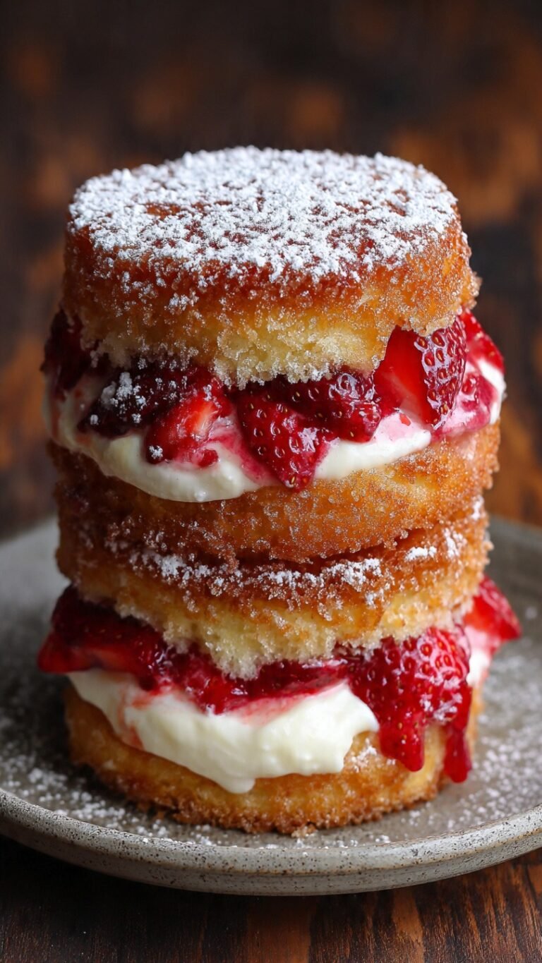 Fried Strawberry Cheesecake Sandwiches (Crispy, Creamy Decadence in Every Bite!)