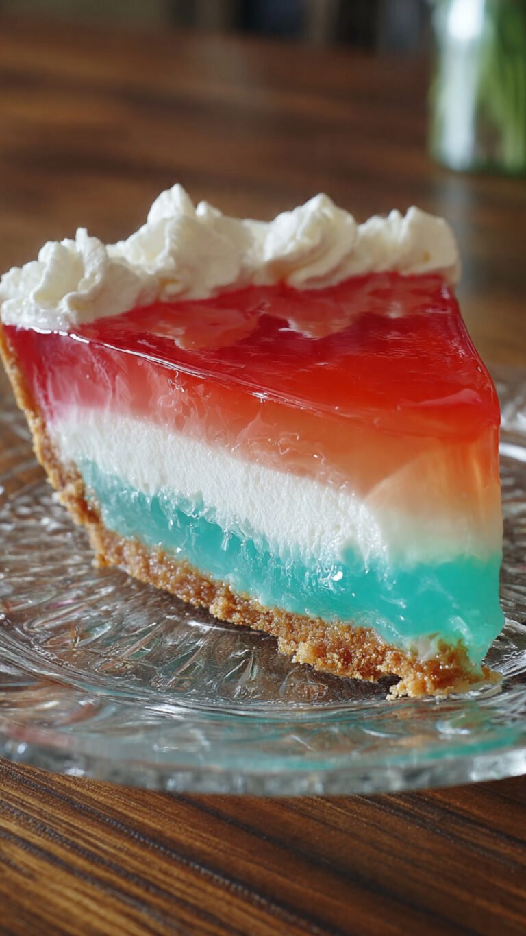 Rainbow Layered Jello Pie