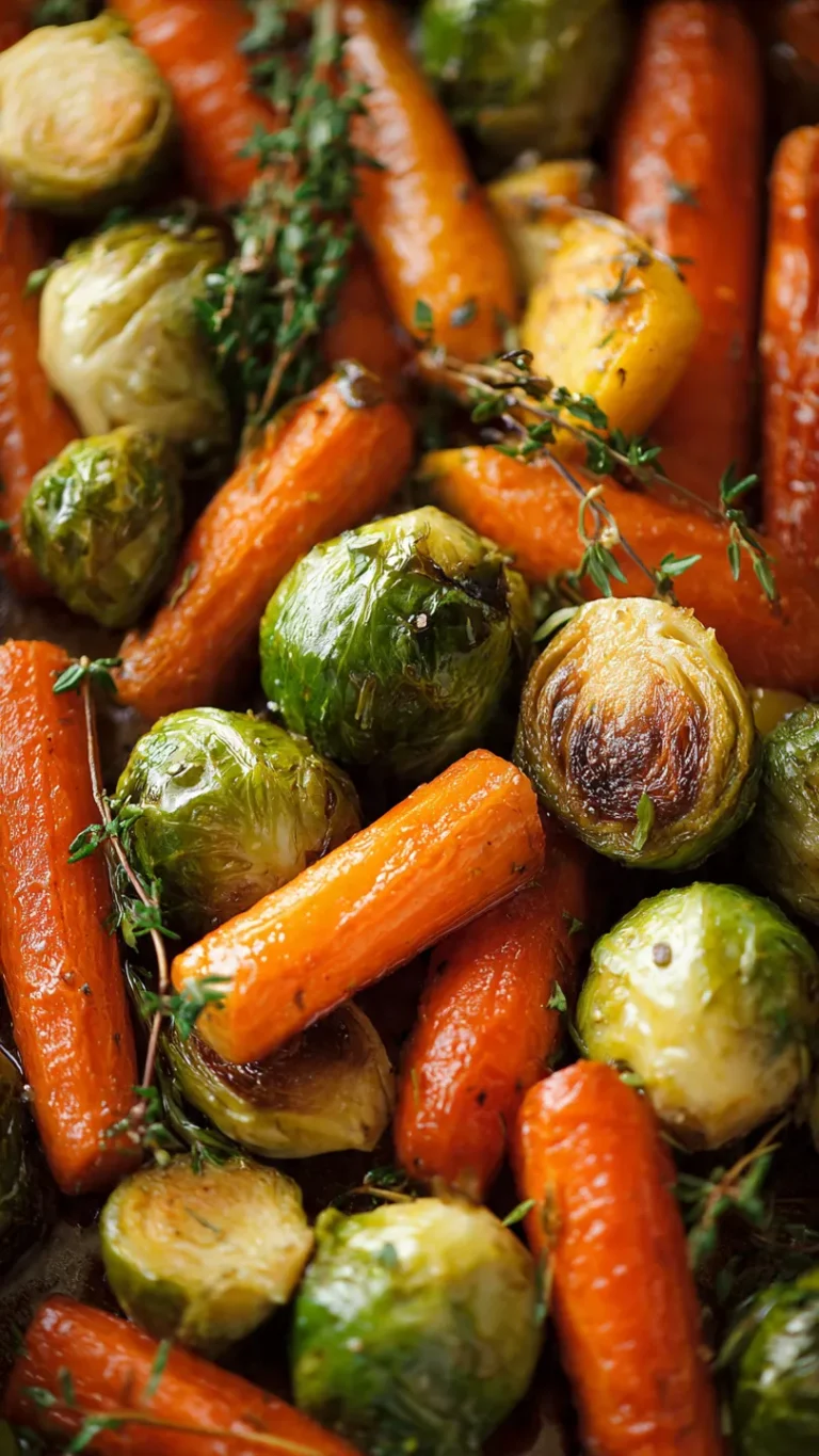 Delicious Slow-Cooker Maple Glazed Carrots & Brussels Sprouts