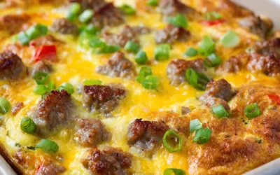 Rotel Sausage Cream Cheese Breakfast Casserole