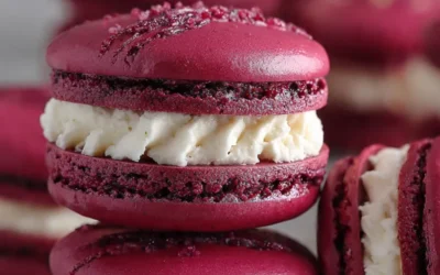 Savory Beet Macarons with Goat Cheese Filling