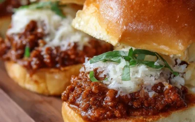 Sloppy Joe Sliders with Cheddar and Buttery Topping