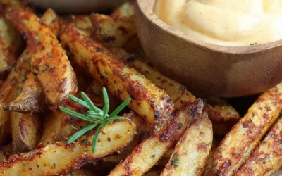 Air Fried Seasoned Fries with Mayo Ketchup (Crispy & Addictive!)