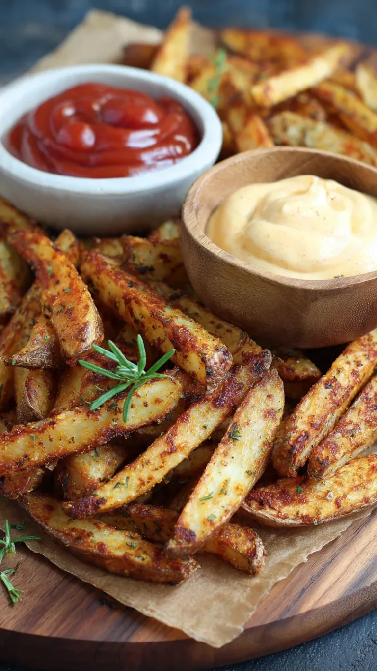Air Fried Seasoned Fries with Mayo Ketchup (Crispy & Addictive!)