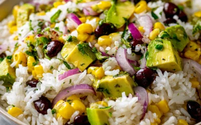 Avocado Black Bean Salad with Rice