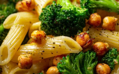 Broccoli Chickpea Pasta: Easy Healthy Vegetarian Entree Recipe
