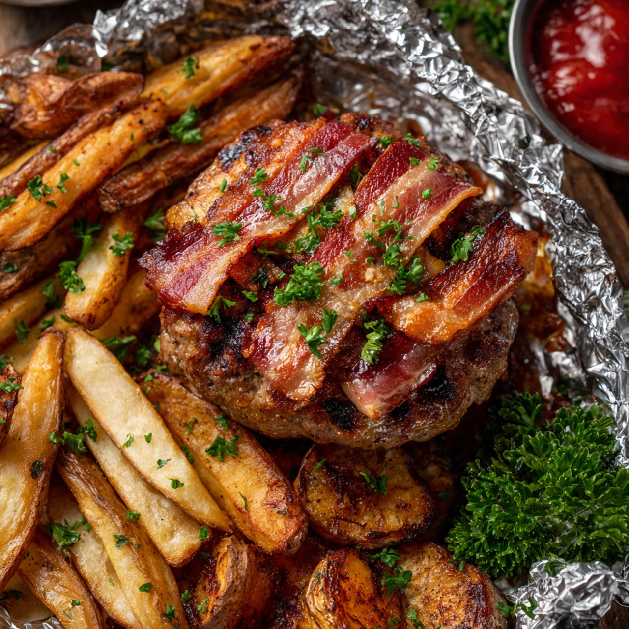 Burger Dinner Foil Packets