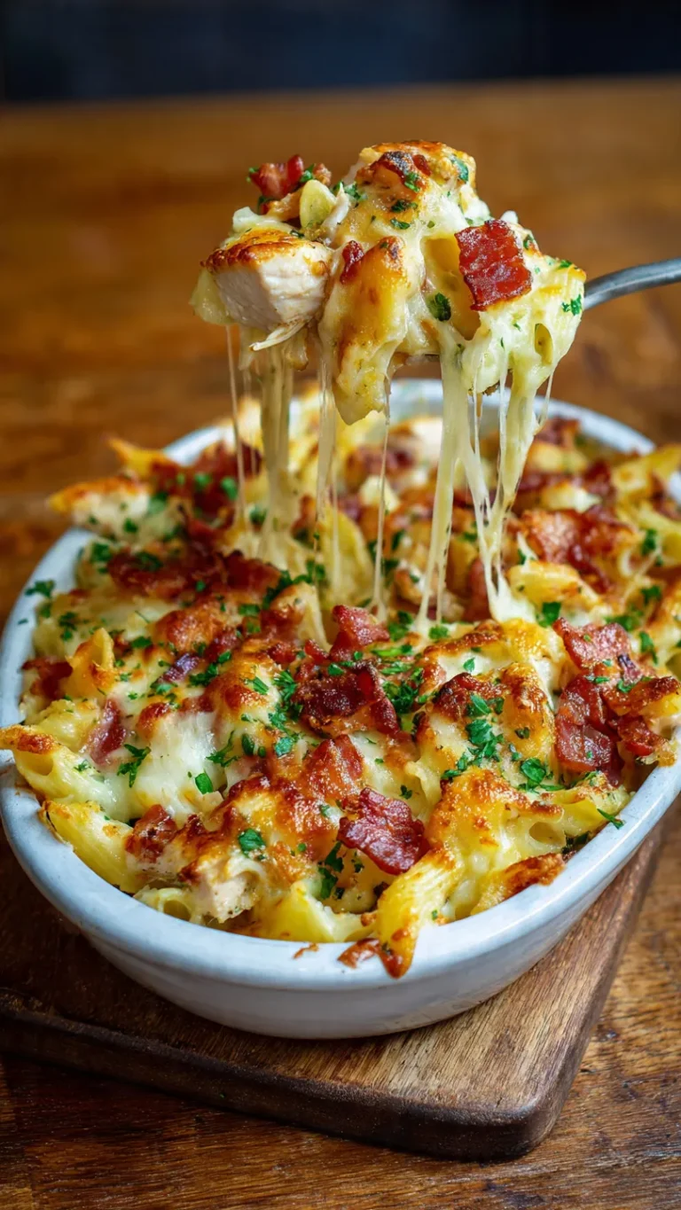Crazy Good Casserole: Cheesy Chicken and Bacon Pasta Bake