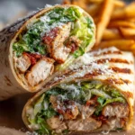 Chicken Caesar Wrap With Truffle Parmesan Fries Chicken Caesar Wrap Truffle Parmesan Fries