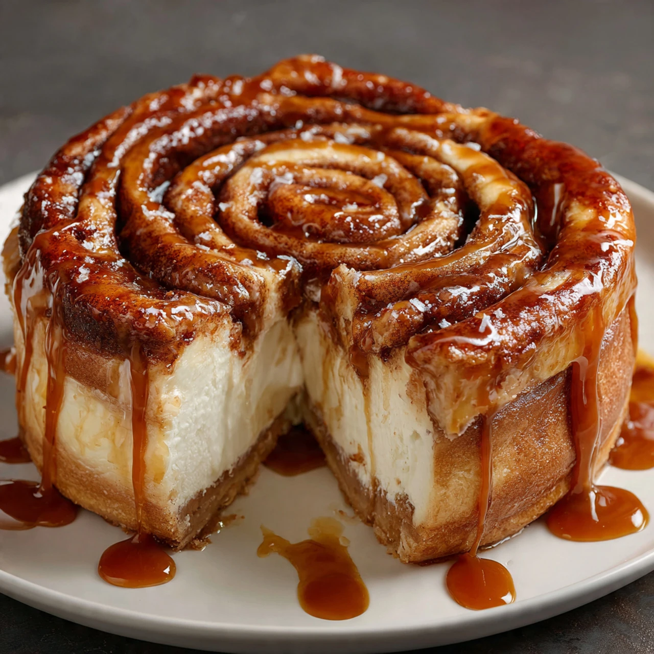 Cinnamon Roll Honeybun Cheesecake