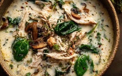 Comforting Rotisserie Chicken and Mushroom Soup