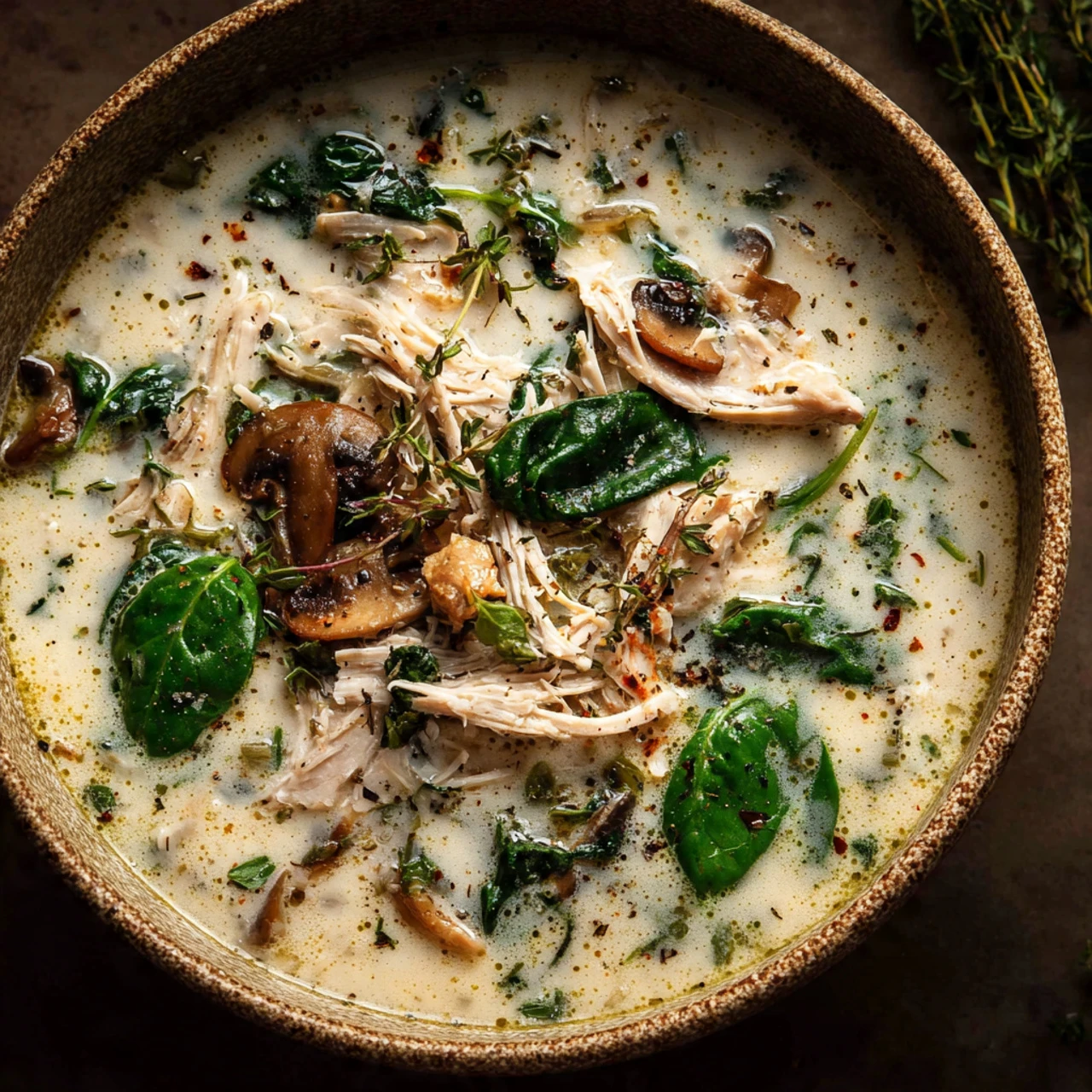 Comforting Rotisserie Chicken and Mushroom Soup