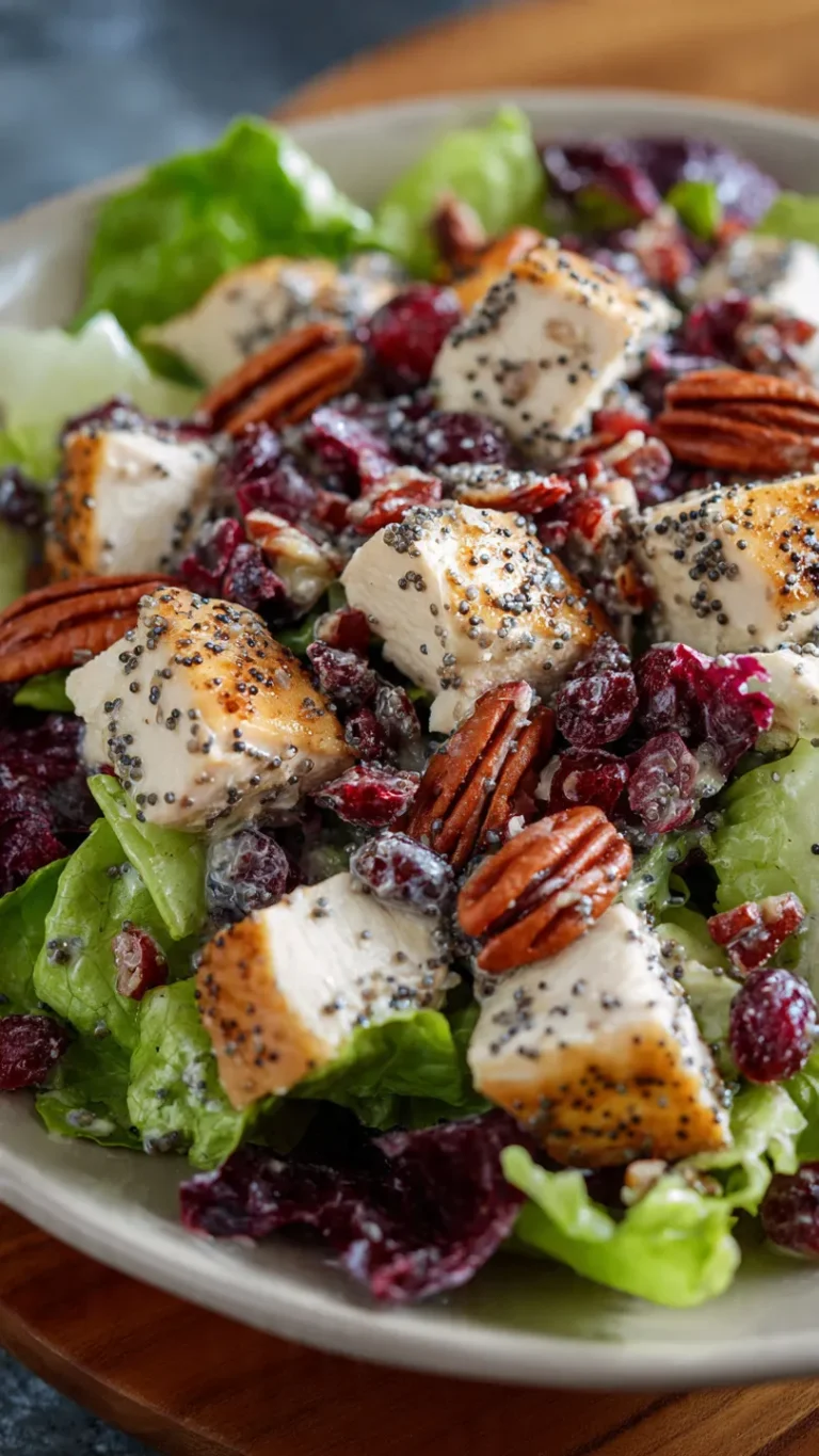 Cranberry Pecan Chicken Salad with Poppy Seed Dressing