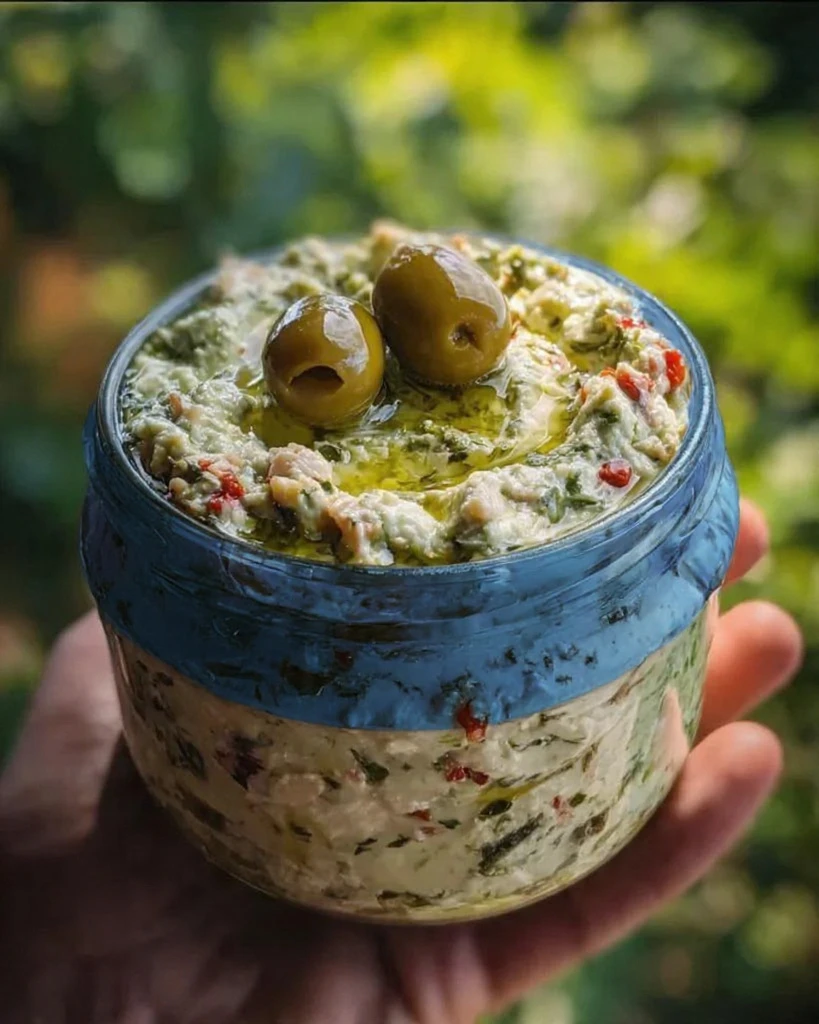 Creamy Feta And Green Olive Spread Olive Lovers Dream Dip Creamy Feta Green