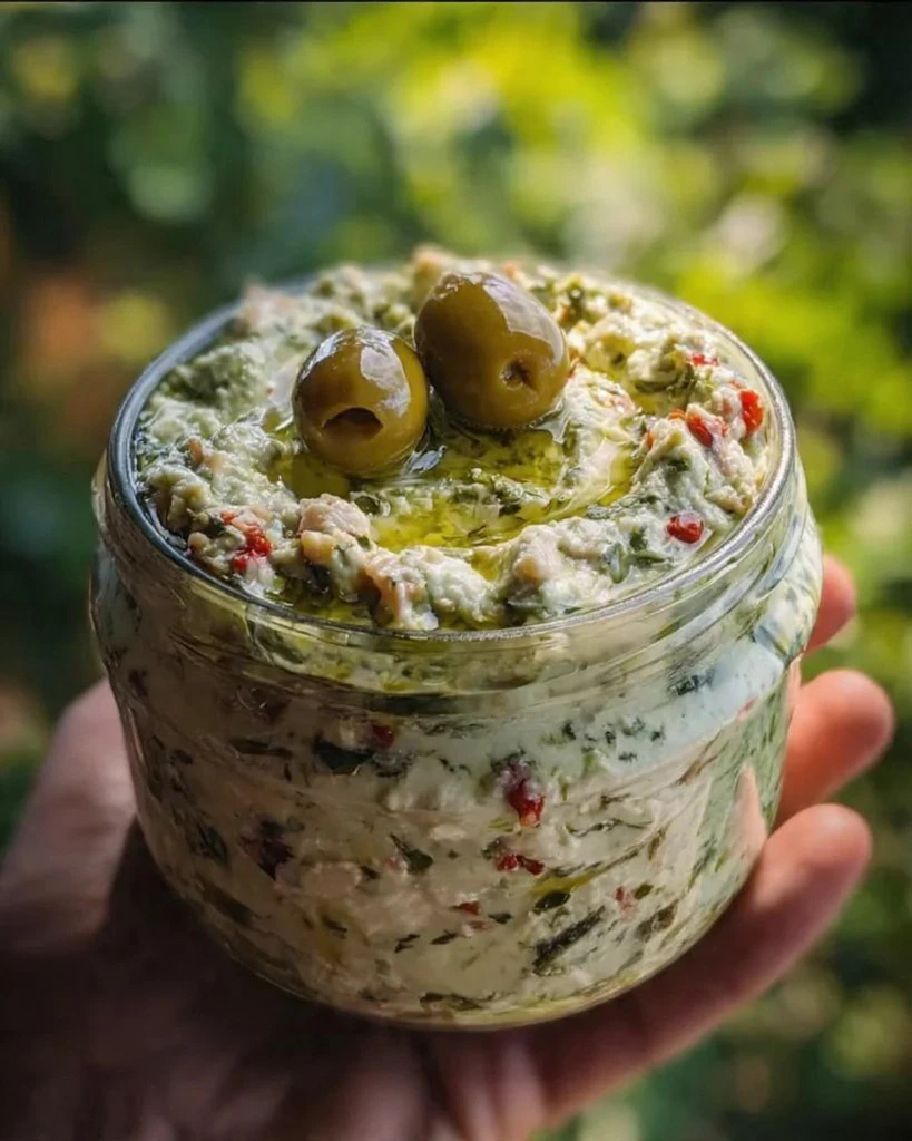 Creamy Feta And Green Olive Spread Olive Lovers Dream Dip Creamy Feta Green