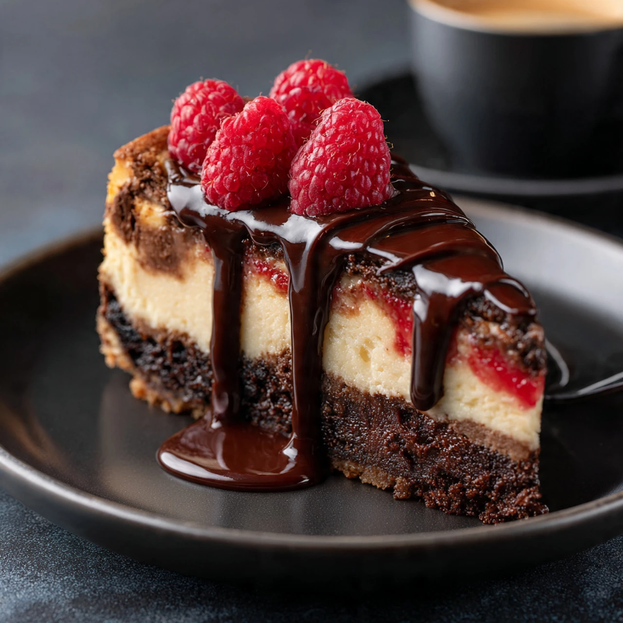 Dark Chocolate Raspberry Cheesecake Dark Chocolate Raspberry Cheesecake