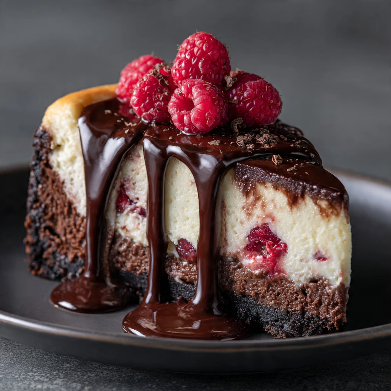 Dark Chocolate Raspberry Cheesecake Dark Chocolate Raspberry Cheesecake