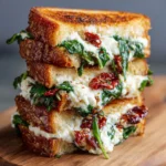 Delicious Grilled Cheese With Sun-Dried Tomatoes Spinach And Creamy Ricotta Filling Delicious Grilled Cheese Sundried Toma...