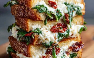 Delicious Grilled Cheese with Sun-Dried Tomatoes Spinach and Creamy Ricotta Filling