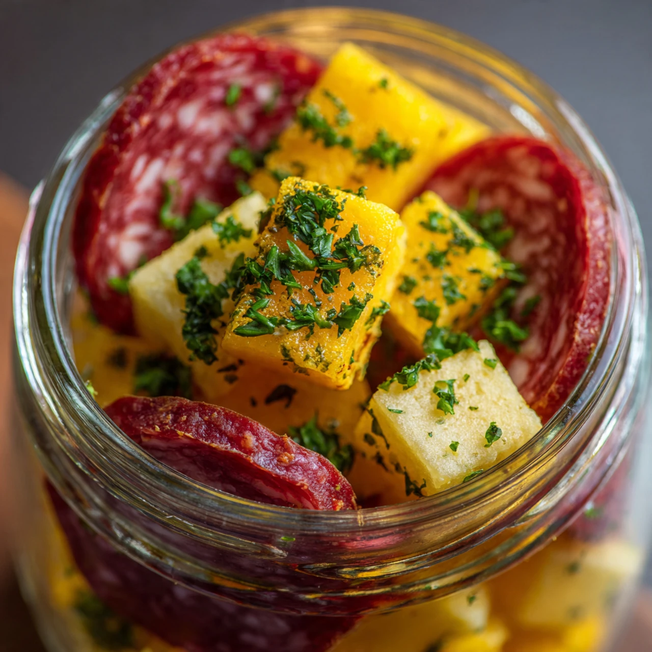 Easy Marinated Cheese Appetizer With Salami & Pickles - Recipes Hub Marinated Cheese Appetizer Salami Pickles Recipes Hub