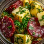 Easy Marinated Cheese Appetizer With Salami & Pickles - Recipes Hub Marinated Cheese Appetizer Salami Pickles Recipes Hub