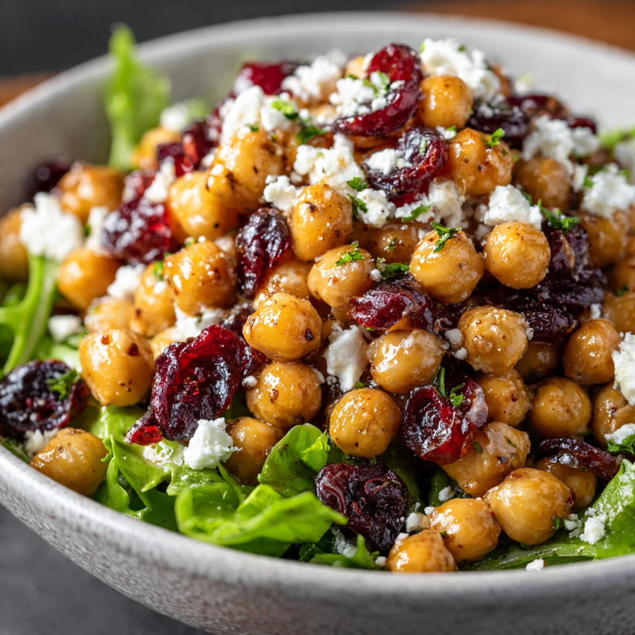 Feta and Cranberry Chickpeas