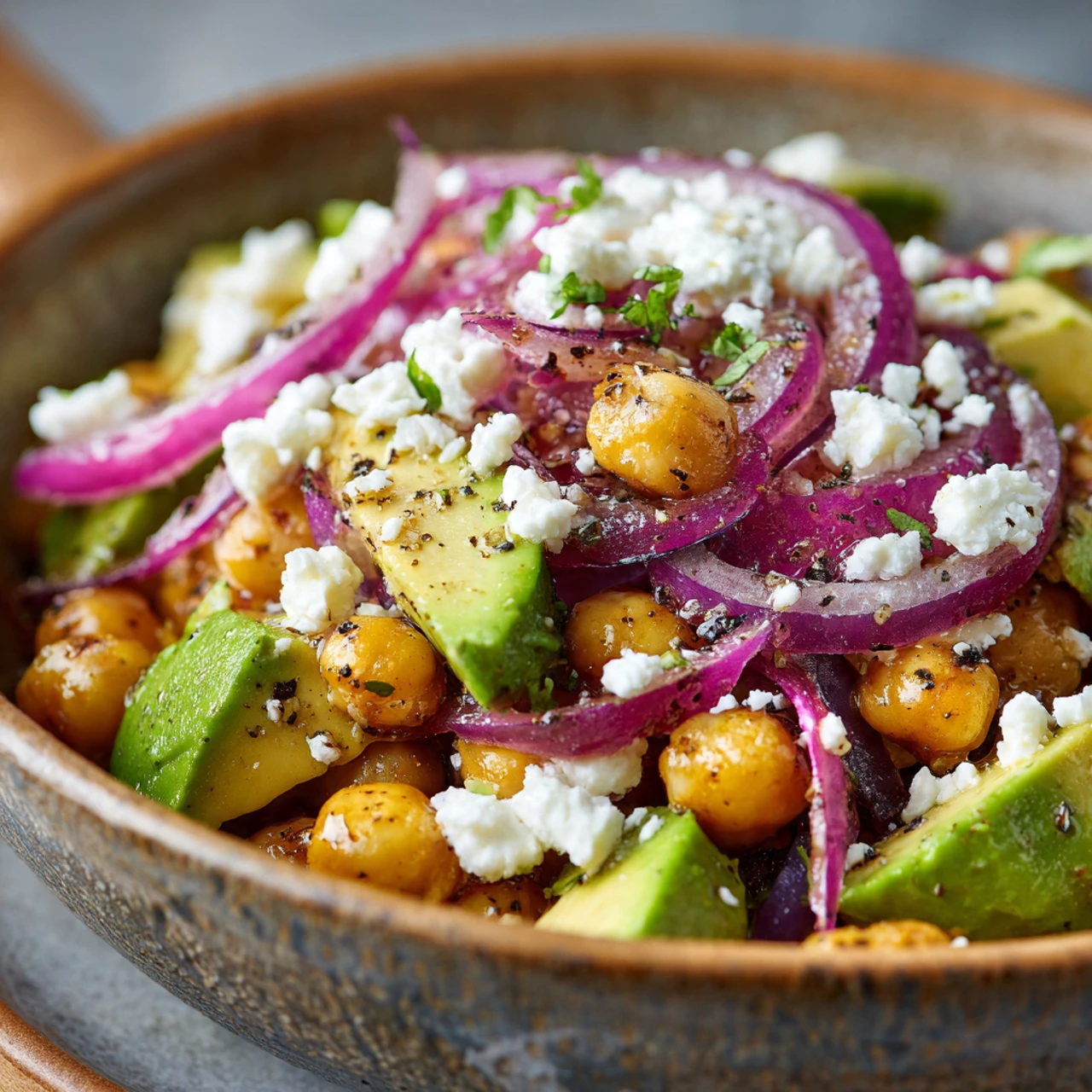 Fresh And Flavorful Chickpea Avocado Salad With Creamy Feta For A Healthy Meal Fresh Flavorful Chickpea Avocado Salad Crea...