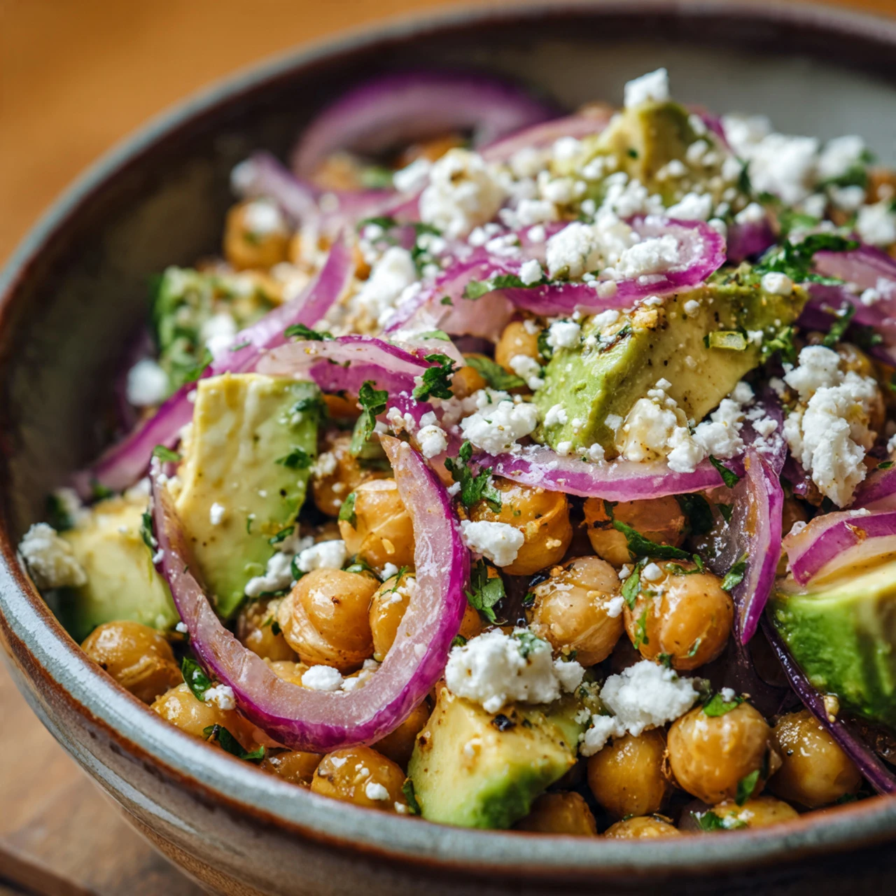Fresh And Flavorful Chickpea Avocado Salad With Creamy Feta For A Healthy Meal Fresh Flavorful Chickpea Avocado Salad Crea...