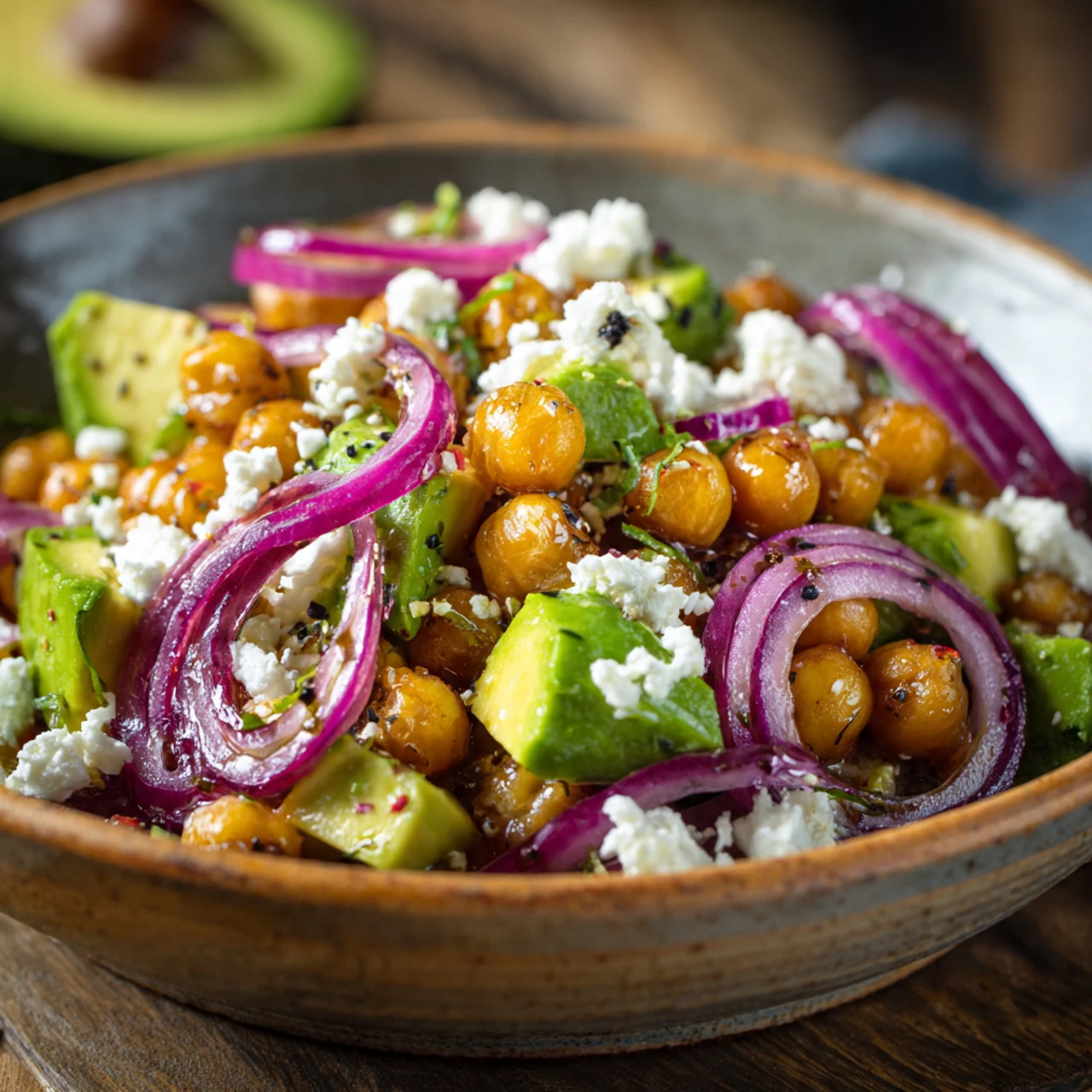 Fresh And Flavorful Chickpea Avocado Salad With Creamy Feta For A Healthy Meal Fresh Flavorful Chickpea Avocado Salad Crea...