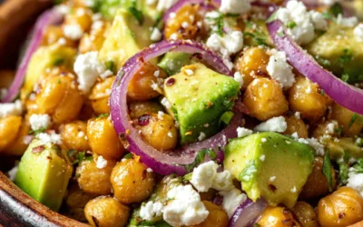 Fresh and Flavorful Chickpea Avocado Salad with Creamy Feta for a Healthy Meal
