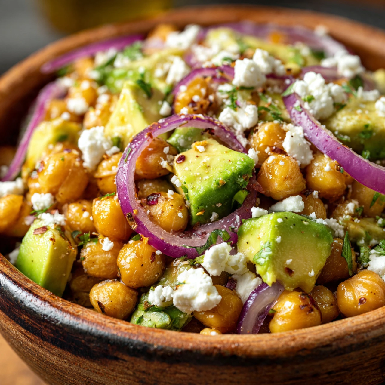Fresh and Flavorful Chickpea Avocado Salad with Creamy Feta for a Healthy Meal