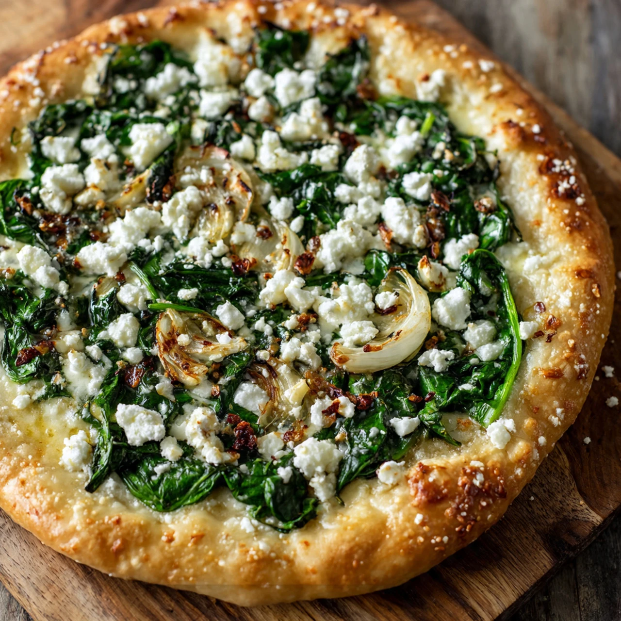 Greek Roasted Garlic Spinach White Pizza Greek Roasted Garlic Spinach White Pizza