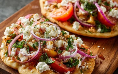 Greek Salad Naan Pizza