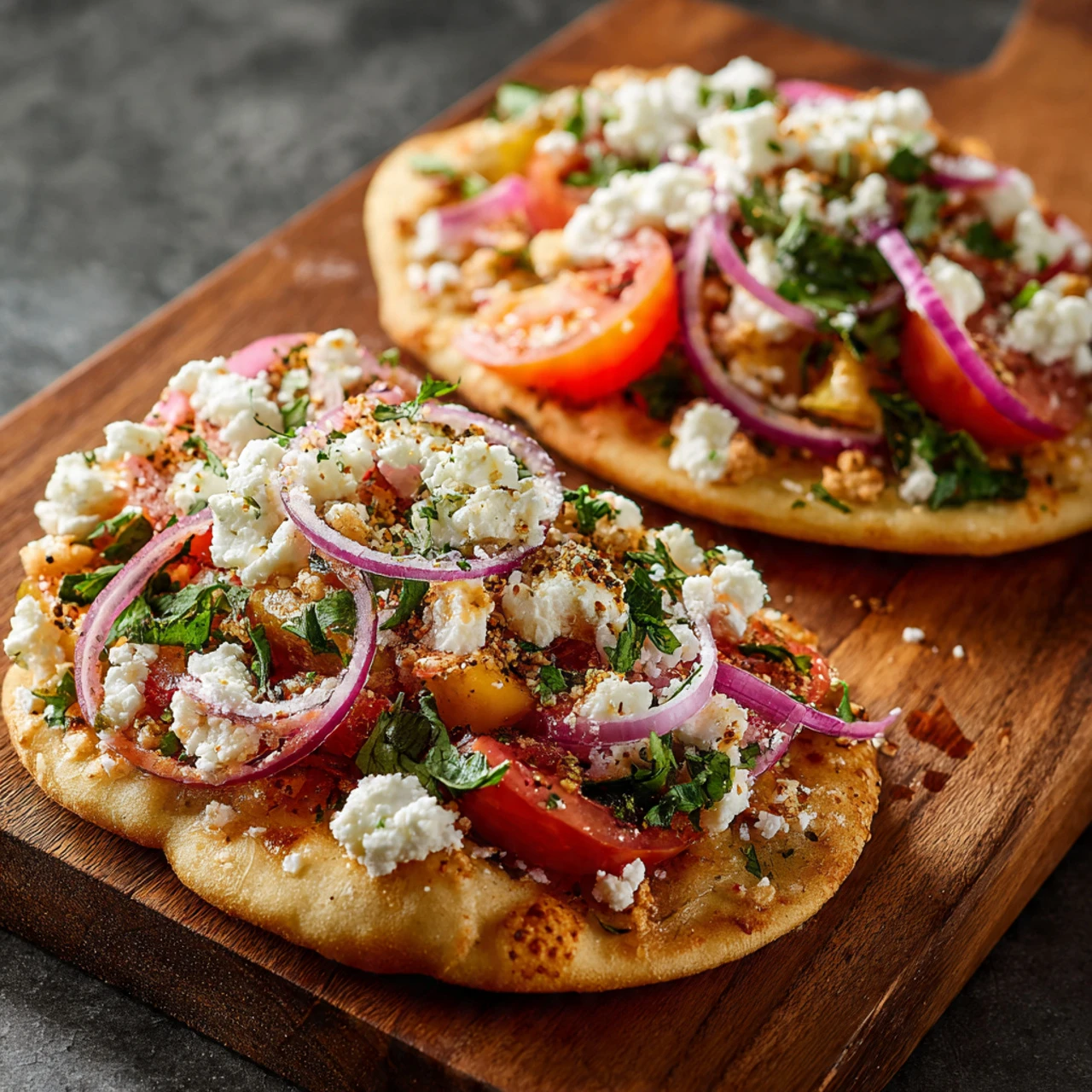 Greek Salad Naan Pizza