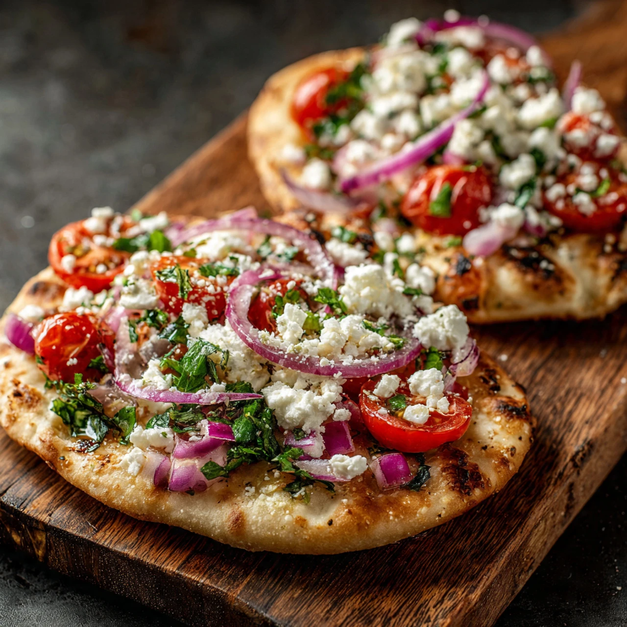 Greek Salad Naan Pizza Greek Salad Naan Pizza