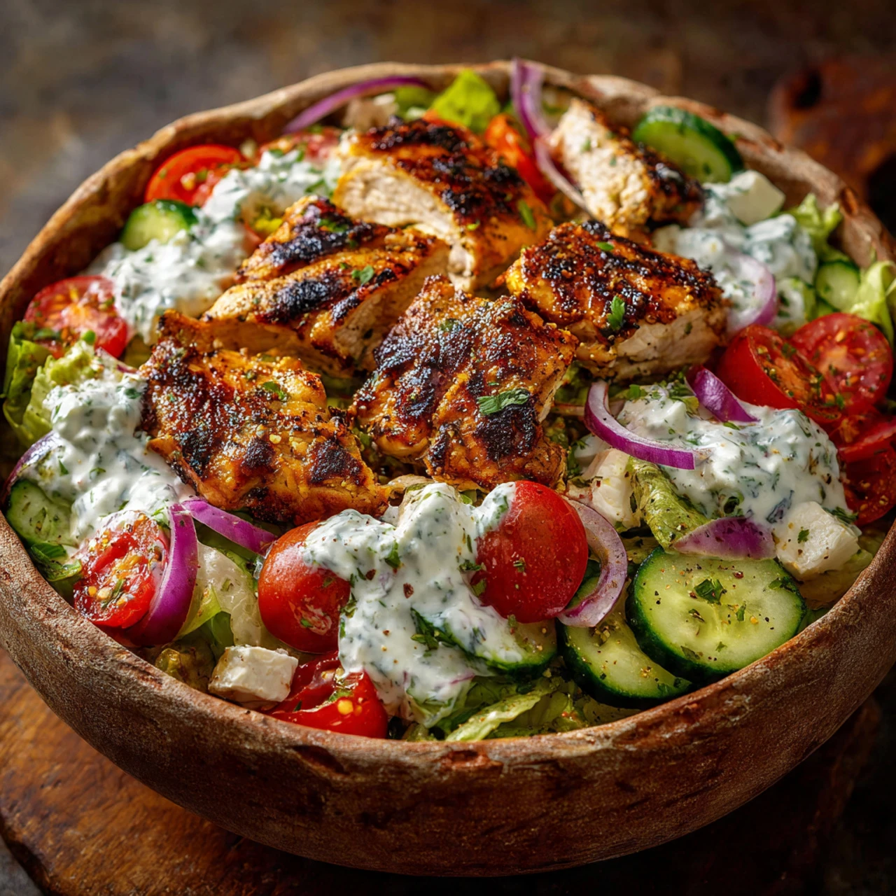 Healthy Mediterranean Tzatziki Chicken Salad for Weight Loss
