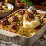 Meatball & Mashed Potato Bake Meatball Mashed Potato Bake Creamy Cheesy Comforting