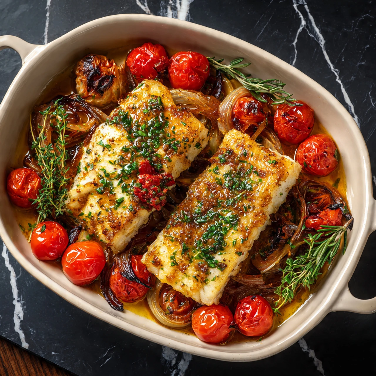 Mediterranean Baked Fish – Light Flavorful & One-Pan Easy Mediterranean Baked Fish Light Flavorful Onepan