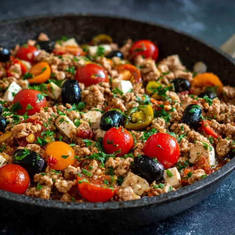 Mediterranean Keto Ground Chicken Skillet With Olives And Feta Mediterranean Keto Ground Chicken Skillet Olives Feta